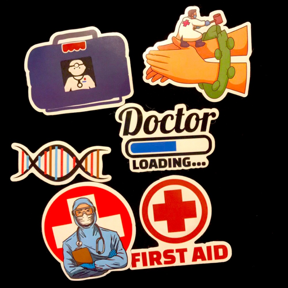 Doctor water bottle/computer stickers